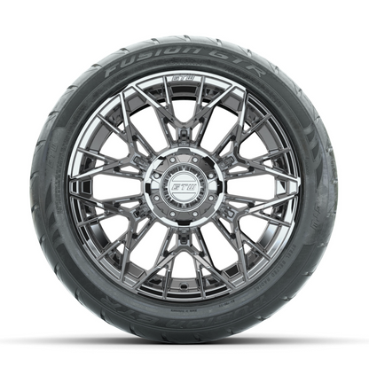 GTW Stellar Chrome 14 in Wheels with 225/40-R14 Fusion GTR Street Tires – Full Set