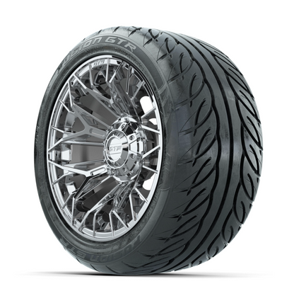 GTW Stellar Chrome 14 in Wheels with 225/40-R14 Fusion GTR Street Tires – Full Set