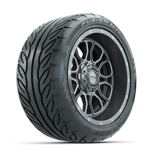 GTW Volt Gunmetal 14 in Wheels with 225/40-R14 Fusion GTR Street Tires – Full Set