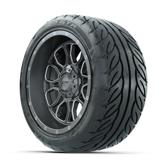 GTW Volt Gunmetal 14 in Wheels with 225/40-R14 Fusion GTR Street Tires – Full Set