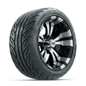 GTW Vampire Machined/Black 14 in Wheels with 225/40-R14 Fusion GTR Street Tires  Full Set