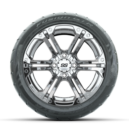 GTW Specter Chrome 14 in Wheels with 225/40-R14 Fusion GTR Street Tires  Full Set