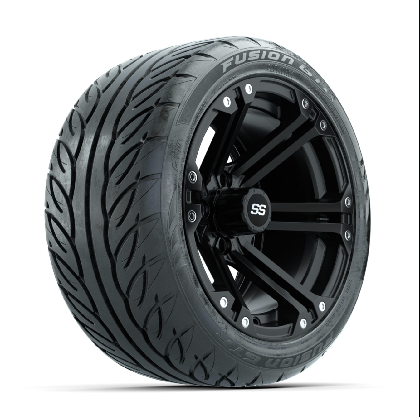 GTW Specter Matte Black 14 in Wheels with 225/40-R14 Fusion GTR Street Tires  Full Set