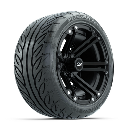 GTW Specter Matte Black 14 in Wheels with 225/40-R14 Fusion GTR Street Tires – Full Set