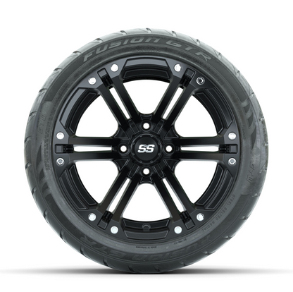 GTW Specter Matte Black 14 in Wheels with 225/40-R14 Fusion GTR Street Tires  Full Set