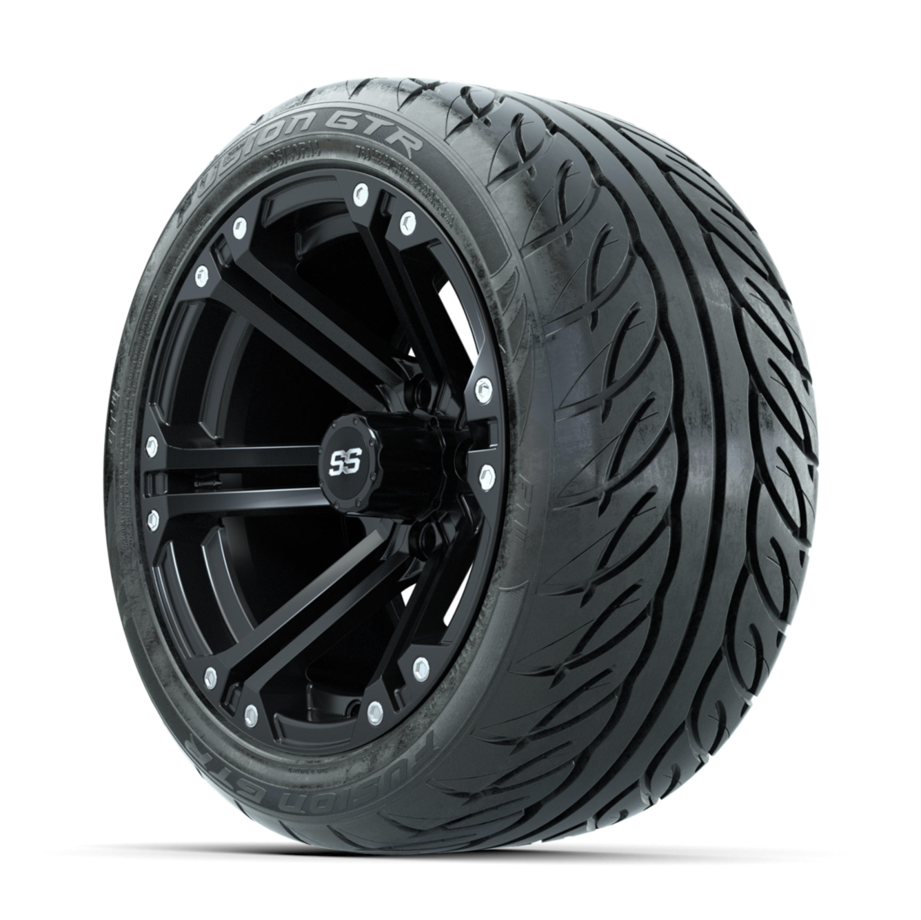 GTW Specter Matte Black 14 in Wheels with 225/40-R14 Fusion GTR Street Tires  Full Set