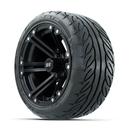 GTW Specter Matte Black 14 in Wheels with 225/40-R14 Fusion GTR Street Tires – Full Set