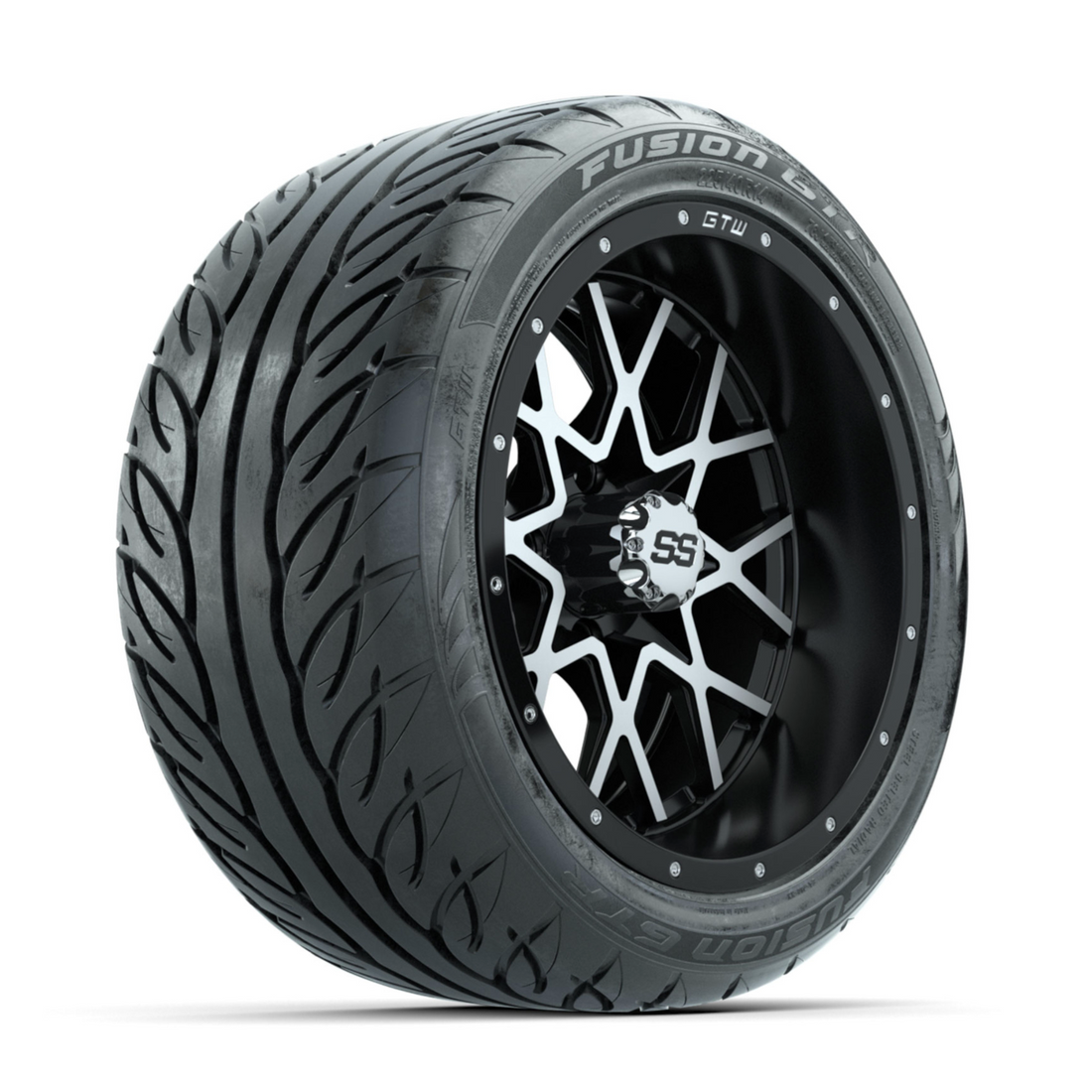 GTW Vortex Machined/Matte Black 14 in Wheels with 225/40-R14