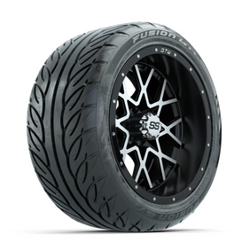 GTW Vortex Machined/Matte Black 14 in Wheels with 225/40-R14 Fusion GTR Street Tires  Full Set