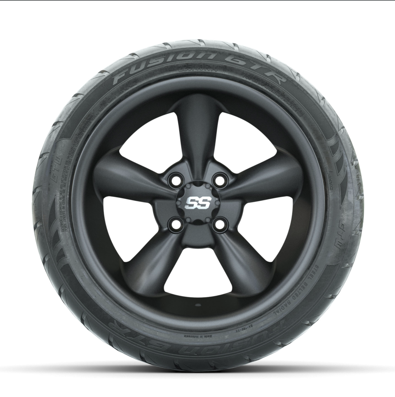 GTW Godfather Matte Grey 14 in Wheels with 225/40-R14 Fusion GTR Street Tires – Full Set