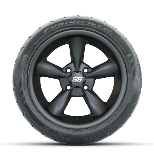 GTW Godfather Matte Grey 14 in Wheels with 225/40-R14 Fusion GTR Street Tires – Full Set