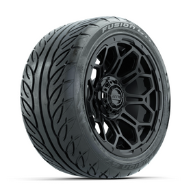 GTW Bravo Matte Black 14 in Wheels with 225/40-R14 Fusion GTR Street Tires  Full Set