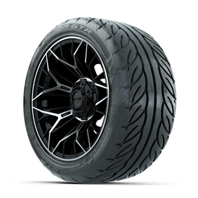 GTW Stellar Machined/Black 14 in Wheels with 225/40-R14 Fusion GTR Street Tires  Full Set