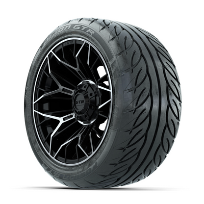 GTW Stellar Machined/Black 14 in Wheels with 225/40-R14 Fusion GTR Street Tires  Full Set