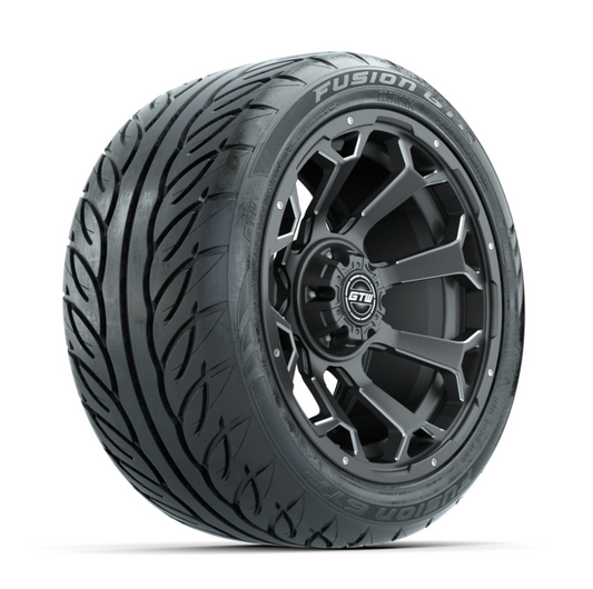 GTW Raven Off-Road Matte Grey 14 in Wheels with 225/40-R14 Fusion GTR Street Tires – Full Set