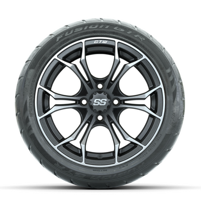 GTW Spyder Matte Grey 14 in Wheels with 225/40-R14 Fusion GTR Street Tires  Full Set