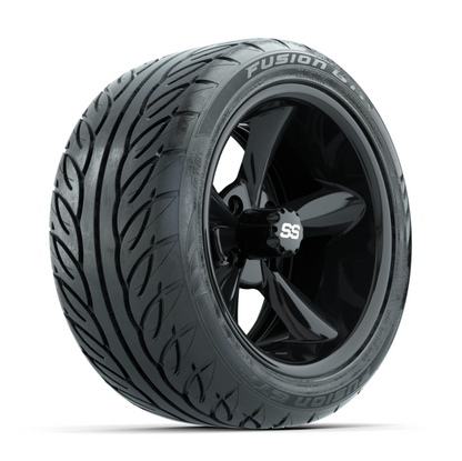 GTW Godfather Black 14 in Wheels with 225/40-R14 Fusion GTR Street Tires  Full Set