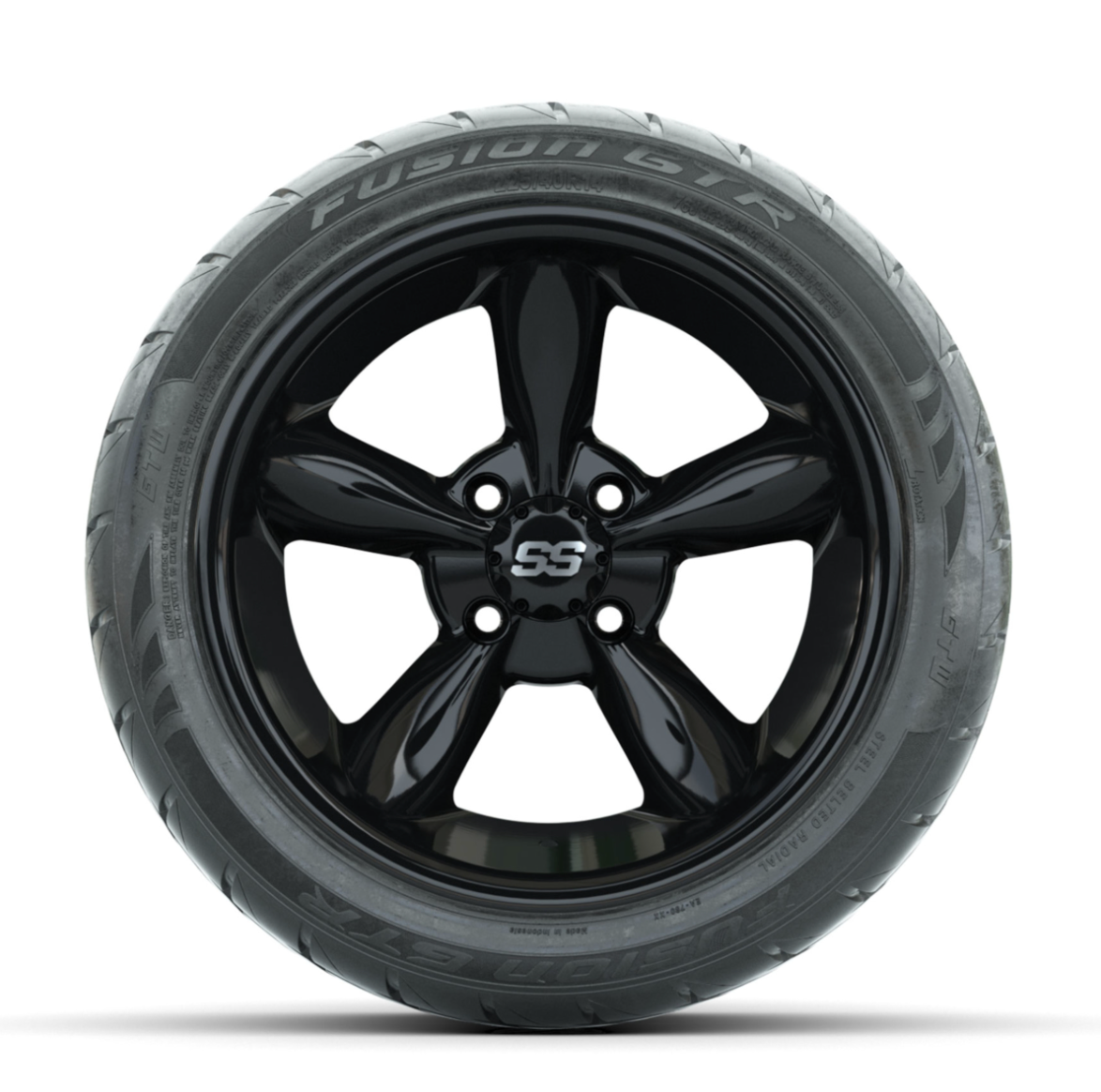 GTW Godfather Black 14 in Wheels with 225/40-R14 Fusion GTR Street Tires – Full Set