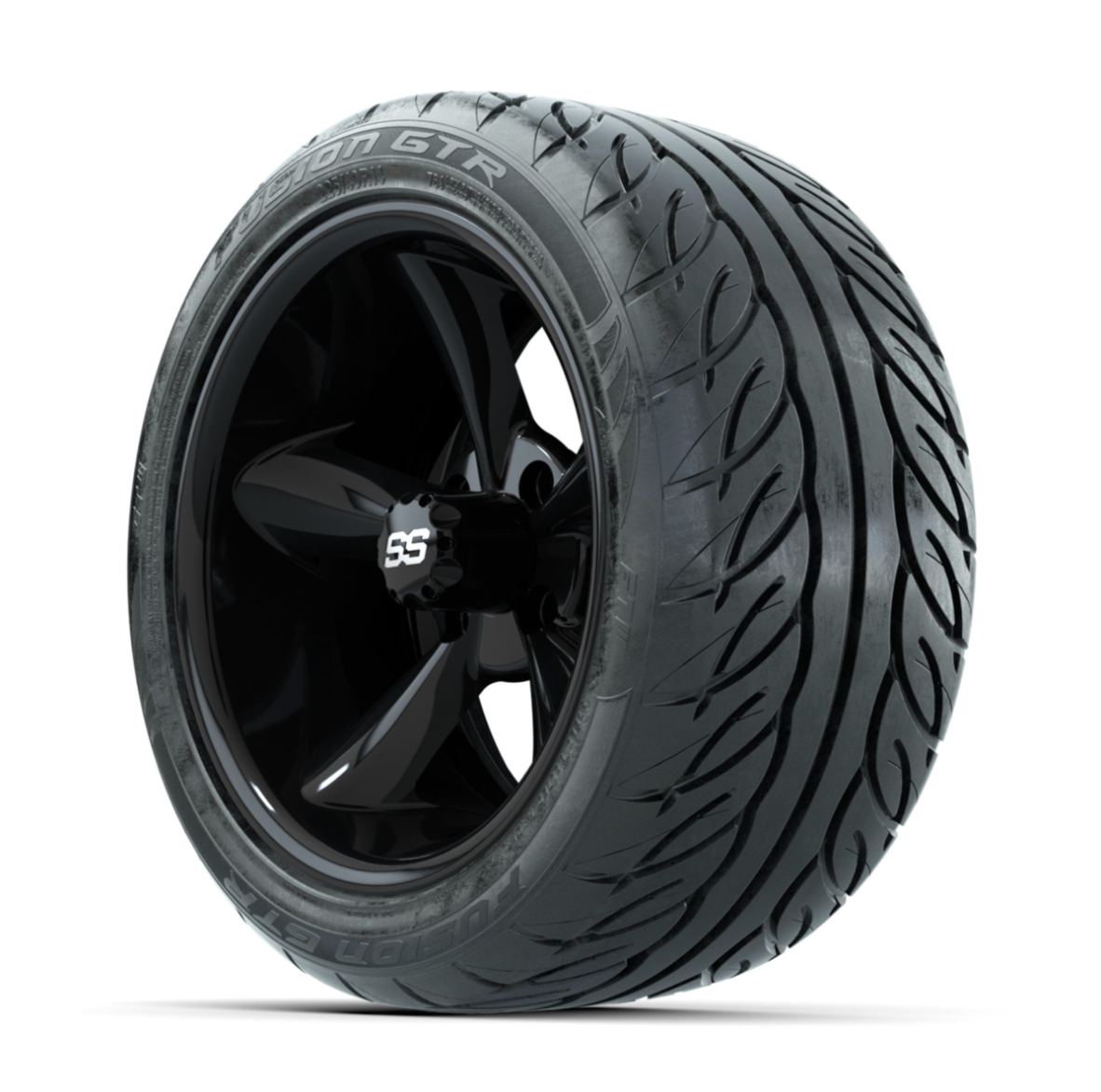 GTW Godfather Black 14 in Wheels with 225/40-R14 Fusion GTR Street Tires  Full Set