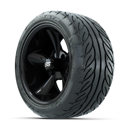 GTW Godfather Black 14 in Wheels with 225/40-R14 Fusion GTR Street Tires  Full Set