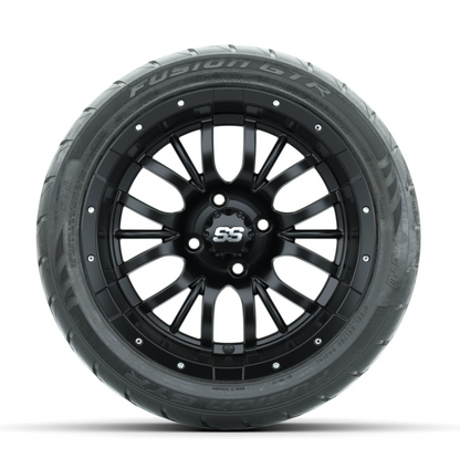 GTW Diesel Matte Black 14 in Wheels with 225/40-R14 Fusion GTR Street Tires – Full Set