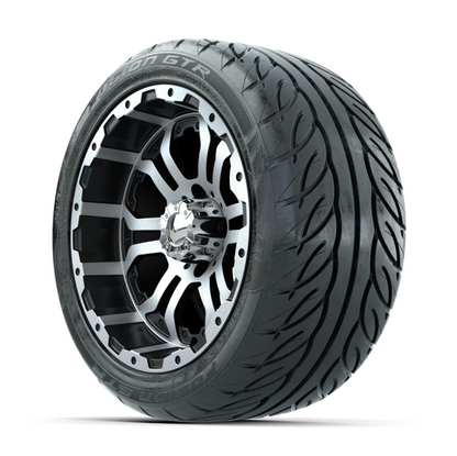 GTW Omega Machined/Black 14 in Wheels with 225/40-R14 Fusion GTR Street Tires – Full Set