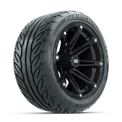 GTW Element Black 14 in Wheels with 225/40-R14 Fusion GTR Street Tires – Full Set