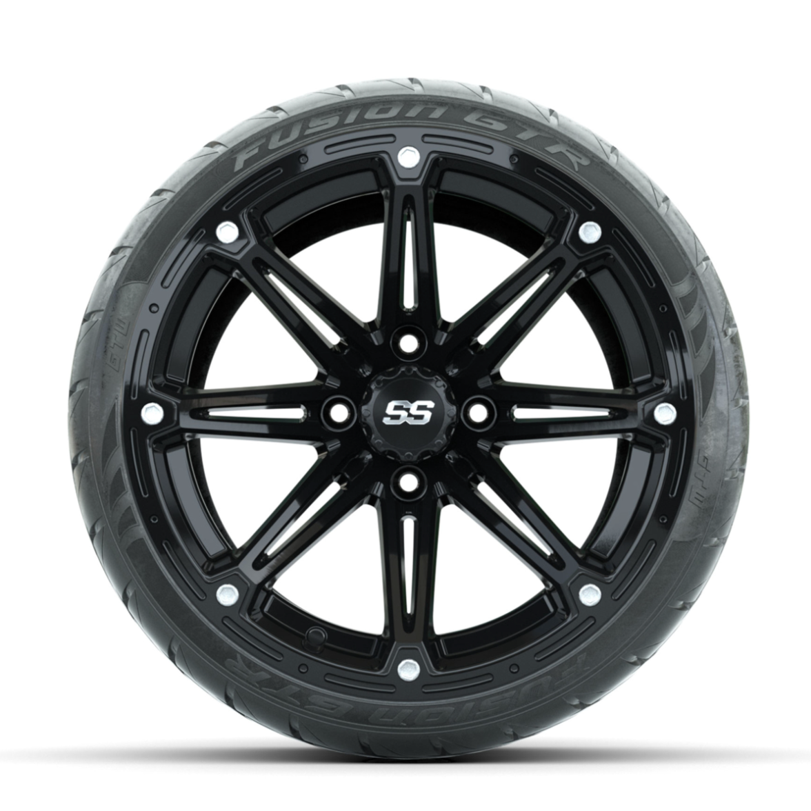 GTW Element Black 14 in Wheels with 225/40-R14 Fusion GTR Street Tires – Full Set