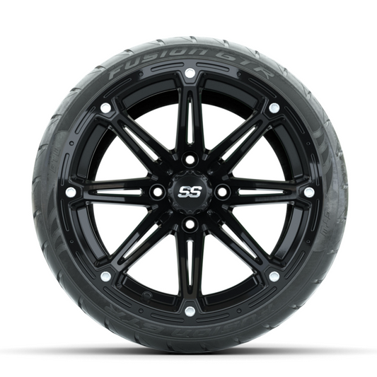 GTW Element Black 14 in Wheels with 225/40-R14 Fusion GTR Street Tires – Full Set