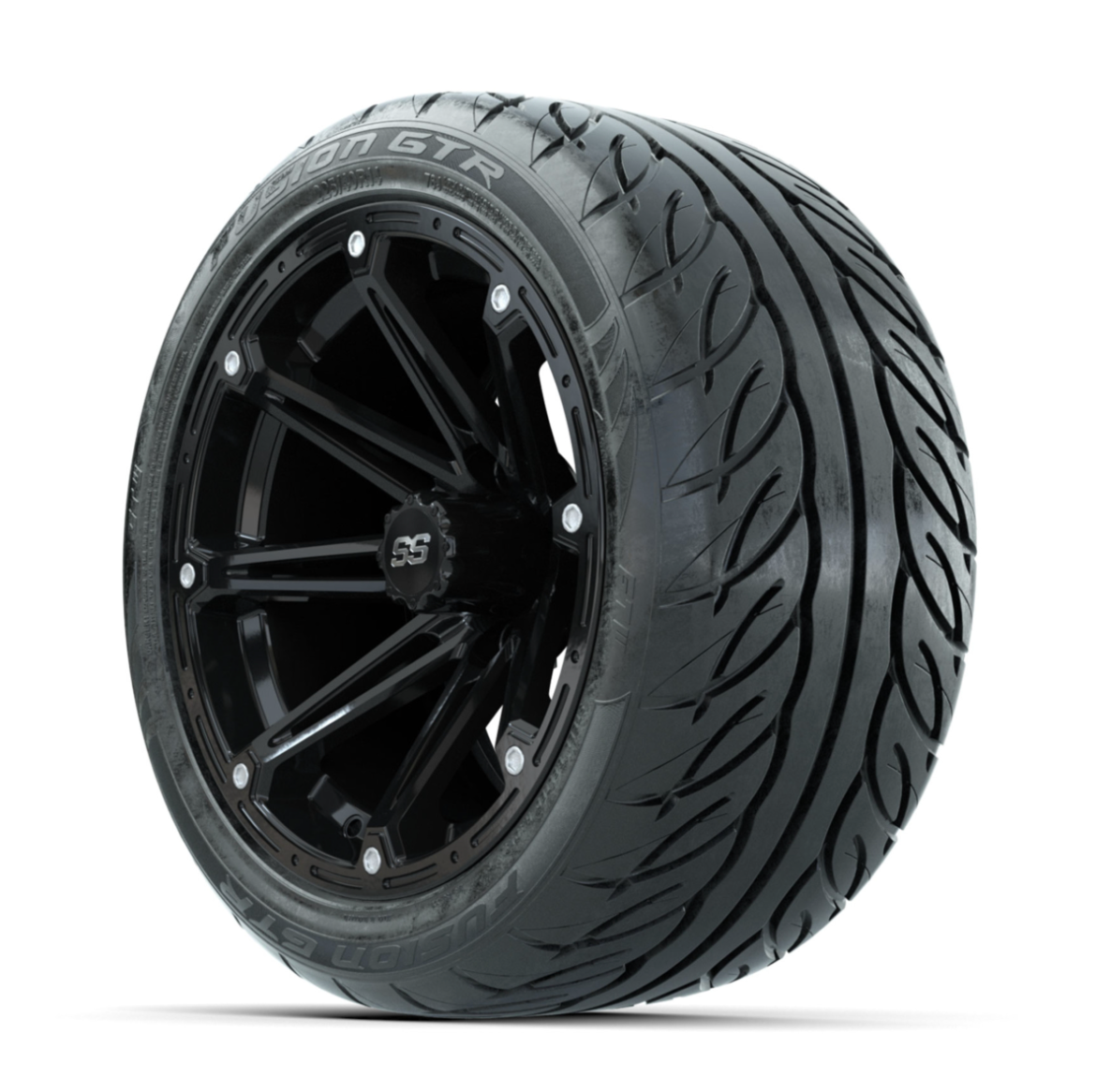 GTW Element Black 14 in Wheels with 225/40-R14 Fusion GTR Street Tires – Full Set