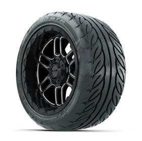 GTW Titan Machined/Black 14 in Wheels with 225/40-R14 Fusion GTR Street Tires  Full Set