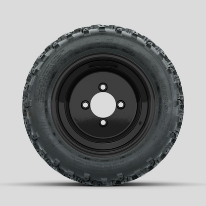 GTW Steel Black Centered 10 in Wheels with 18x9.50-10 Rogue All Terrain Tires  Full Set