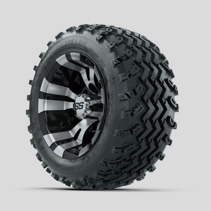 GTW Vampire Machined/Black 10 in Wheels with 18x9.50-10 Rogue All Terrain Tires  Full Set