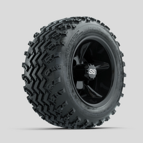 GTW Godfather Black 10 in Wheels with 18x9.50-10 Rogue All Terrain Tires  Full Set