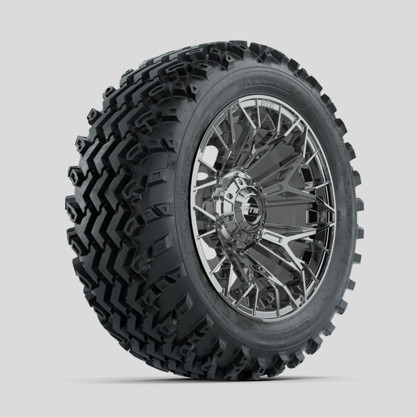 GTW Stellar Chrome 14 in Wheels with 23x10.00-14 Rogue All Terrain Tires – Full Set