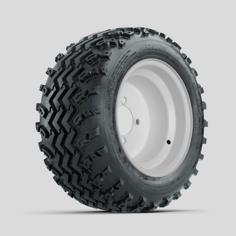 GTW Steel White 10 in Wheels with 18x9.50-10 Rogue All Terrain Tires – Full Set