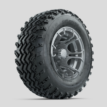 GTW Spyder Silver 12 in Wheels with 23x10.00-12 Rogue All Terrain Tires  Full Set