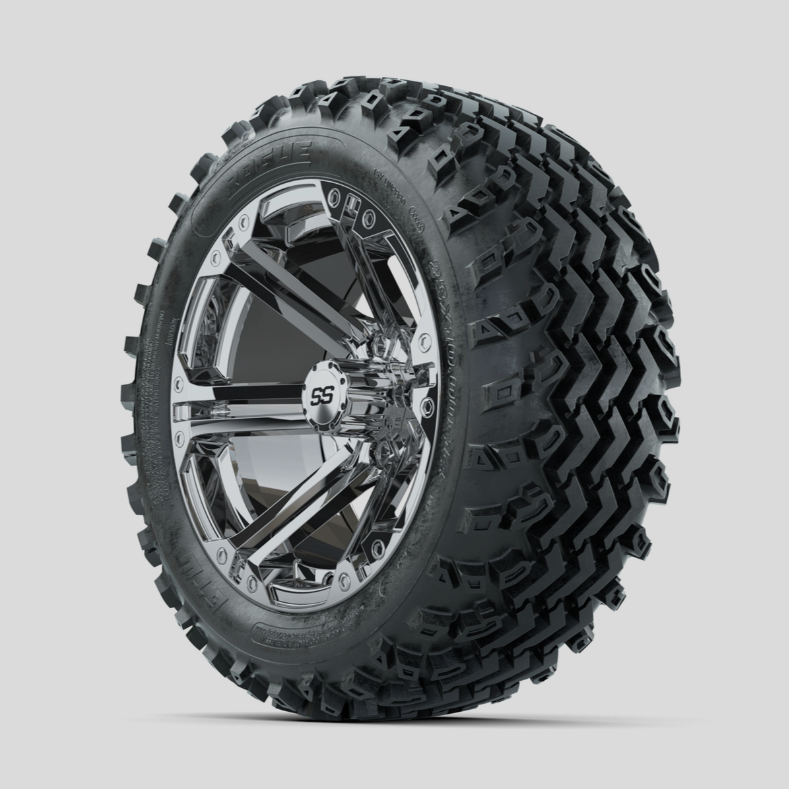 GTW Specter Chrome 14 in Wheels with 23x10.00-14 Rogue All Terrain Tires – Full Set