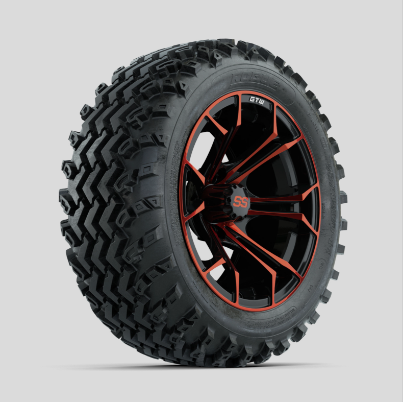 GTW Spyder Red/Black 14 in Wheels with 23x10.00-14 Rogue All Terrain Tires – Full Set