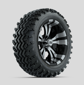 GTW Vampire Machined/Black 14 in Wheels with 23x10.00-14 Rogue All Terrain Tires  Full Set