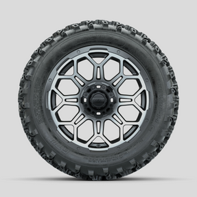 GTW Bravo Machined/Matte Grey 14 in Wheels with 23x10.00-14 Rogue All Terrain Tires  Full Set