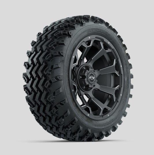 GTW Raven Ball Milled/Matte Grey 14 in Wheels with 23x10.00-14 Rogue All Terrain Tires – Full Set