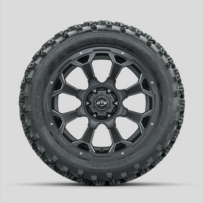 GTW Raven Ball Milled/Matte Grey 14 in Wheels with 23x10.00-14 Rogue All Terrain Tires  Full Set