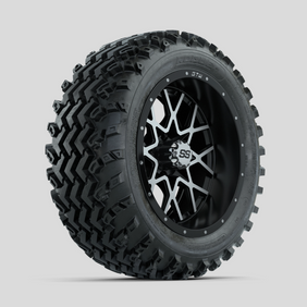 GTW Vortex Machined/Matte Black 14 in Wheels with 23x10.00-14 Rogue All Terrain Tires  Full Set