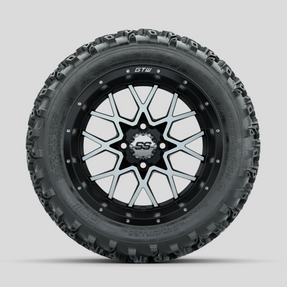 GTW Vortex Machined/Matte Black 14 in Wheels with 23x10.00-14 Rogue All Terrain Tires  Full Set