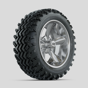 GTW Godfather Chrome 14 in Wheels with 23x10.00-14 Rogue All Terrain Tires  Full Set