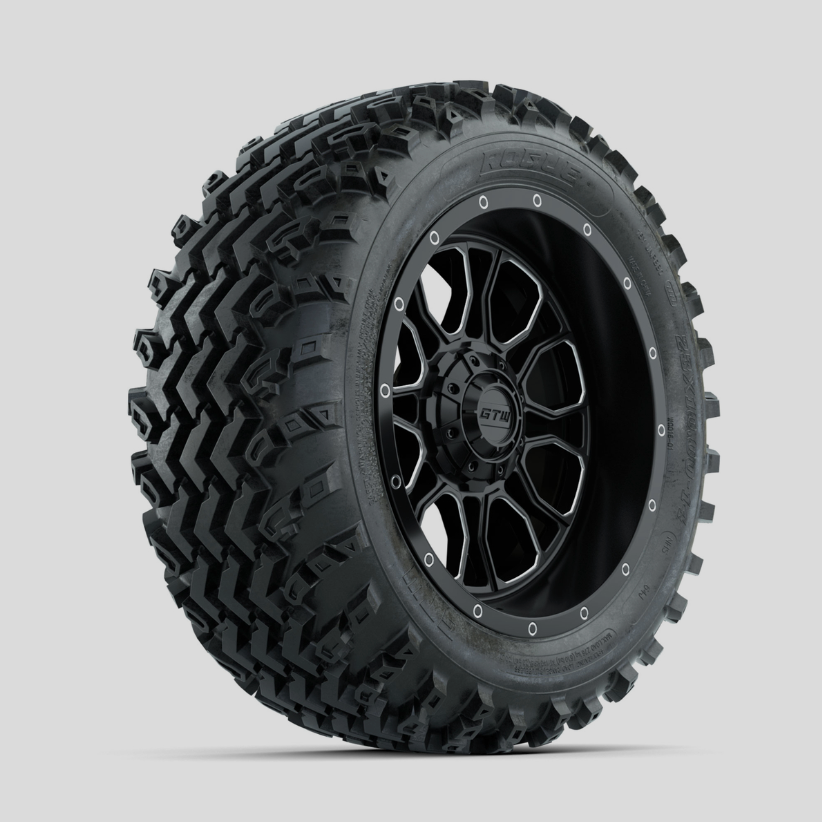 GTW Volt Machined/Black 14 in Wheels with 23x10.00-14 Rogue All Terrain Tires – Full Set