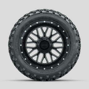 GTW Helix Machined/Black 14 in Wheels with 23x10.00-14 Rogue All Terrain Tires  Full Set
