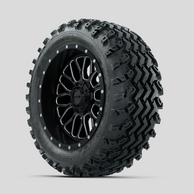 GTW Helix Machined/Black 14 in Wheels with 23x10.00-14 Rogue All Terrain Tires  Full Set