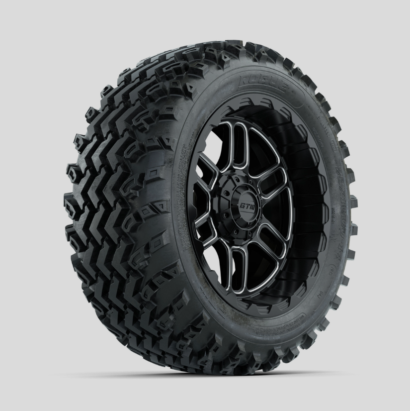 GTW Titan Machined/Black 14 in Wheels with 23x10.00-14 Rogue All Terrain Tires  Full Set